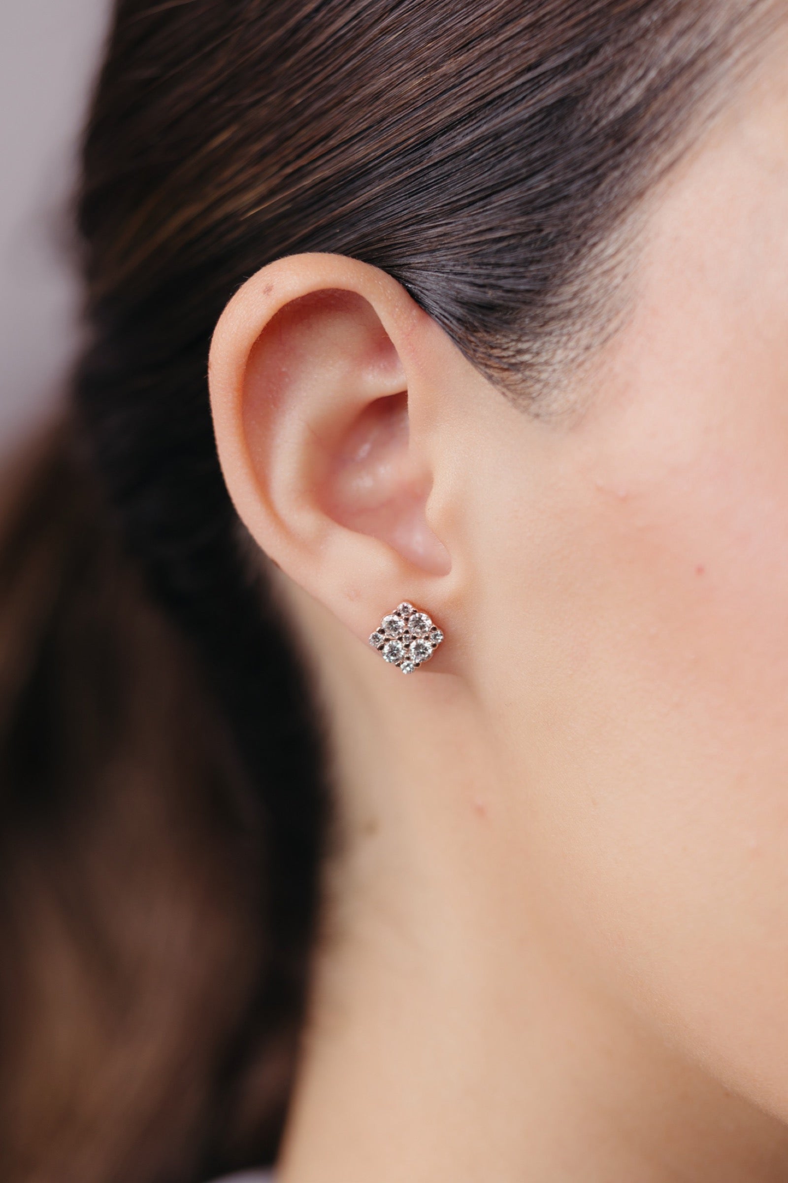 Arete Elaine llevado en una composición de luz natural