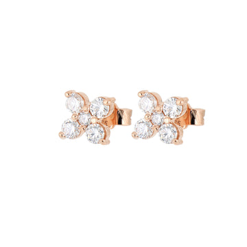Broqueles Cieli de Oro Rosa 14k con Diamantes de Laboratorio