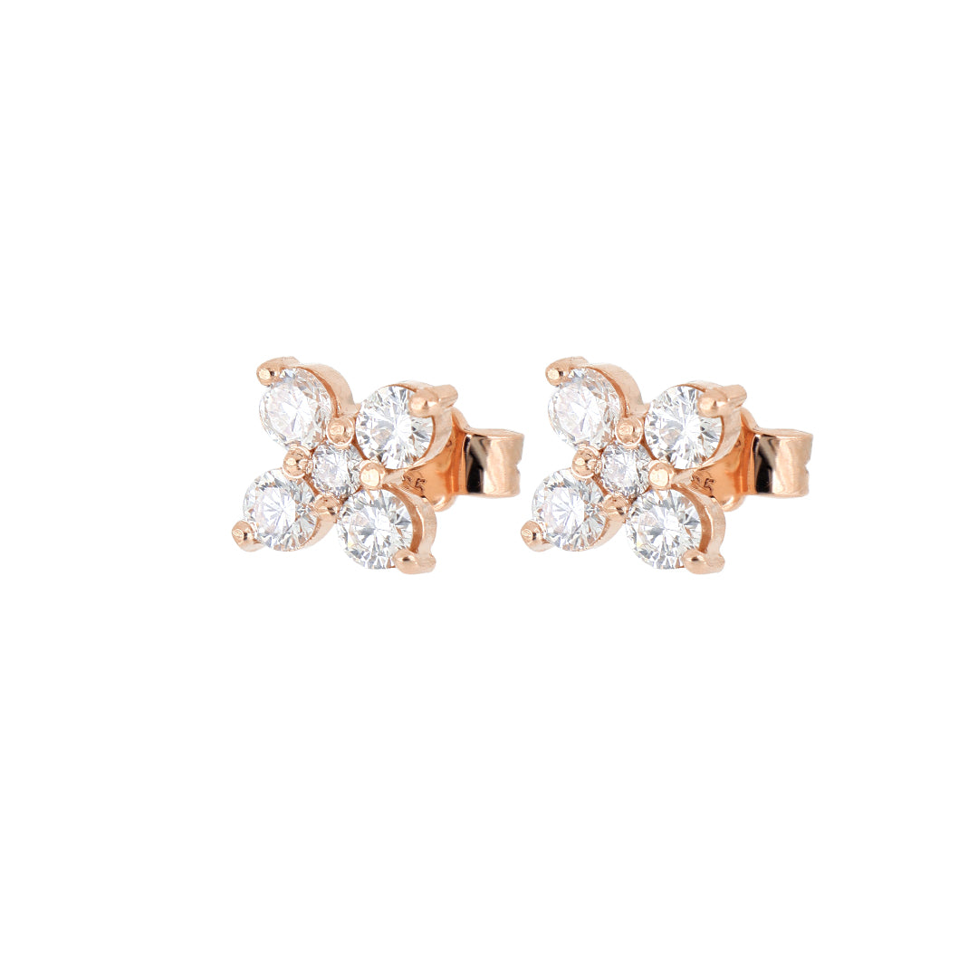 Broqueles Cieli de Oro Rosa 14k con Diamantes de Laboratorio