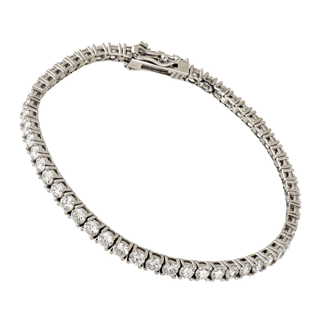 Pulsera Tennis Elaine Vault de Oro Blanco 14k con 3.14 cts de Diamantes de Laboratorio