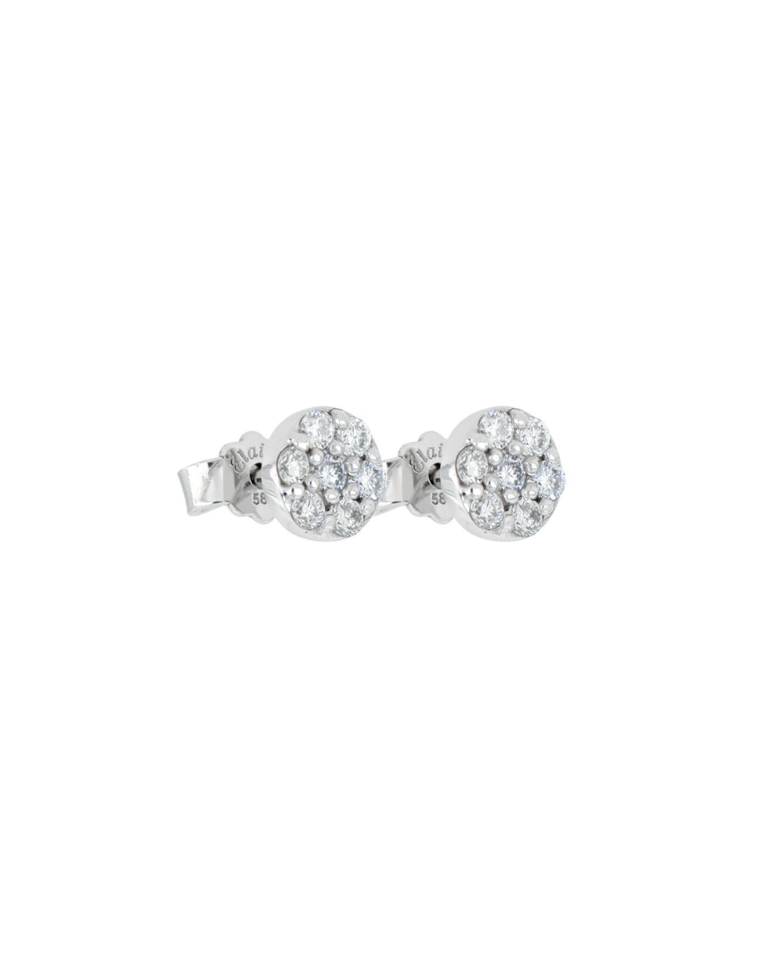 Broqueles Honey de Oro Blanco 14k con Diamantes de Laboratorio
