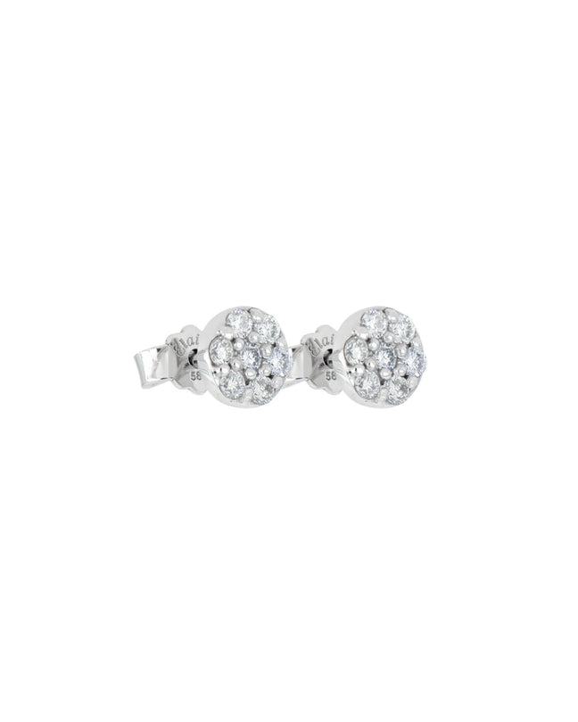 Broqueles Honey de Oro Blanco 14k con diamantes de laboratorio, en toma de catálogo sobre fondo blanco.
