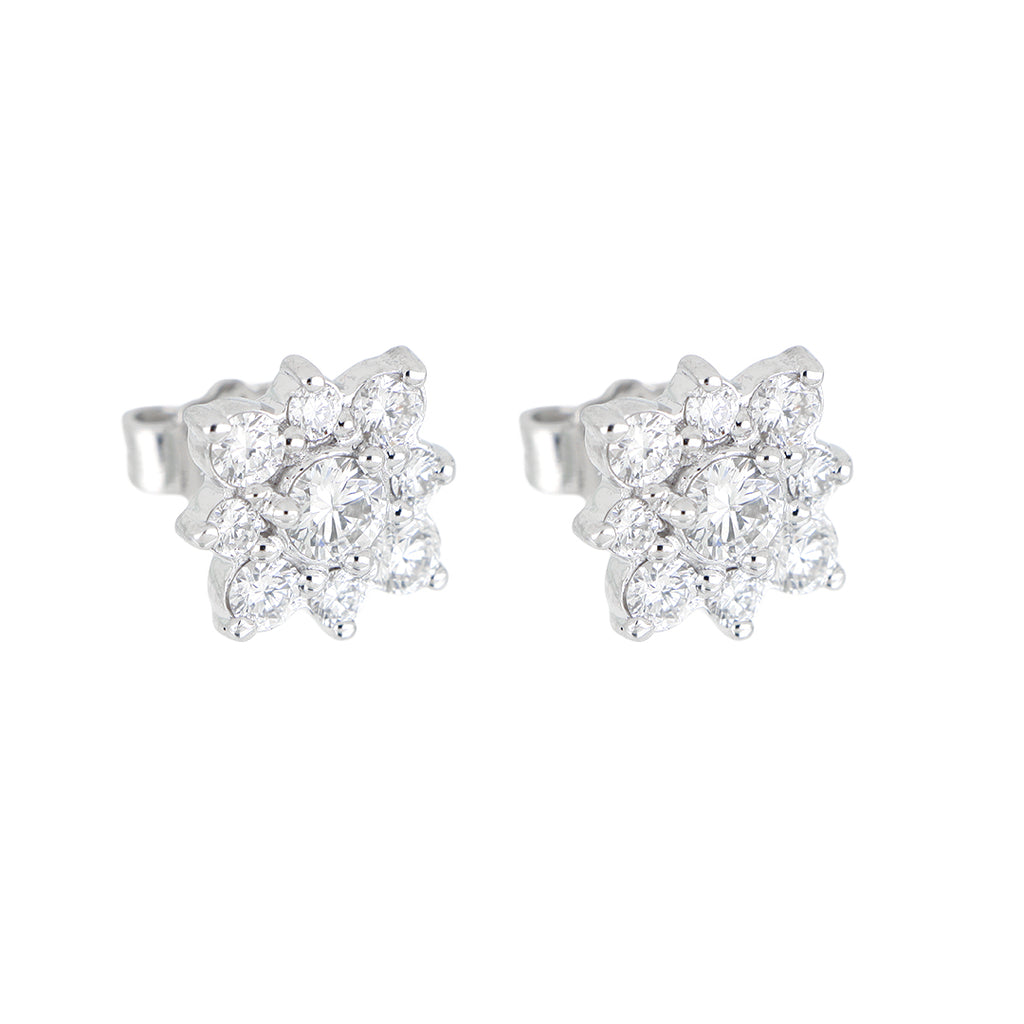 Broqueles Iris de Oro Blanco 14k con Diamantes de Laboratorio