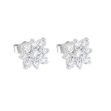 Broqueles Iris de Oro Blanco 14k con diamantes de laboratorio, en toma de catálogo sobre fondo blanco.