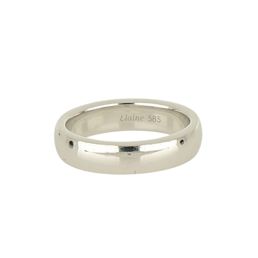 Argolla de Matrimonio Media Caña de Oro Blanco 14k