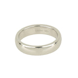 Argolla de matrimonio de oro blanco de 14k, en segunda toma de catálogo desde otro ángulo.