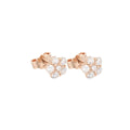 Broqueles Flor Mar de Oro Rosa 14k con Diamantes de Laboratorio