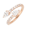 Anillo Abrazo de Oro Rosa 14k con Diamantes de Laboratorio