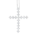 Dije Cruz Selene Grande de Oro Blanco 14k con Diamantes de Laboratorio
