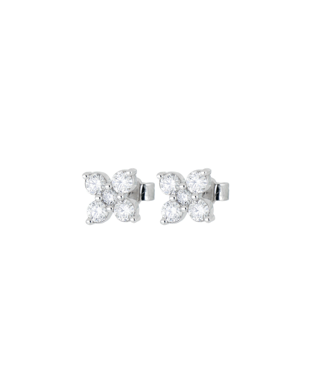 Broqueles Cieli de Oro Blanco 14k con Diamantes de Laboratorio