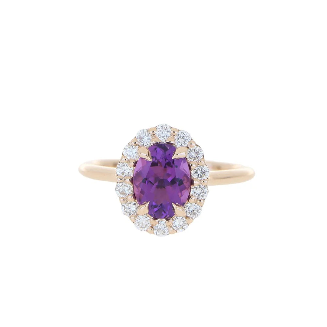 [ID 5821 OT 5699] Elaine Anillo Amatista Oval Amatista (Oval) OR 14K