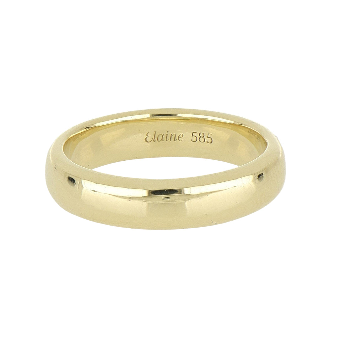 Argolla de Matrimonio Media Caña de Oro Amarillo 14k