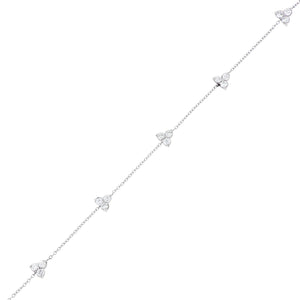 Pulsera Tré de Oro Blanco 14k con Diamantes de Laboratorio