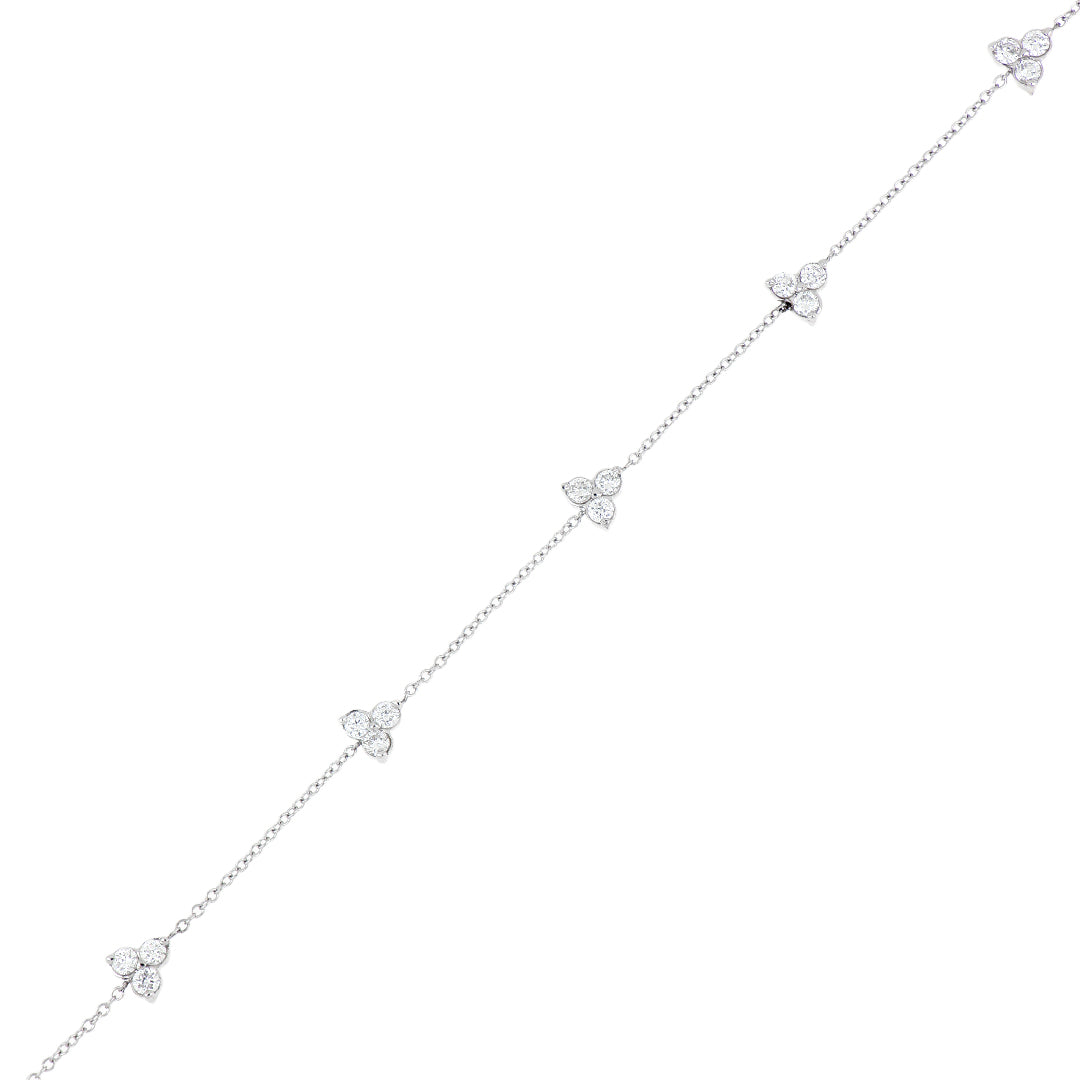 Pulsera Tré de Oro Blanco 14k con Diamantes de Laboratorio