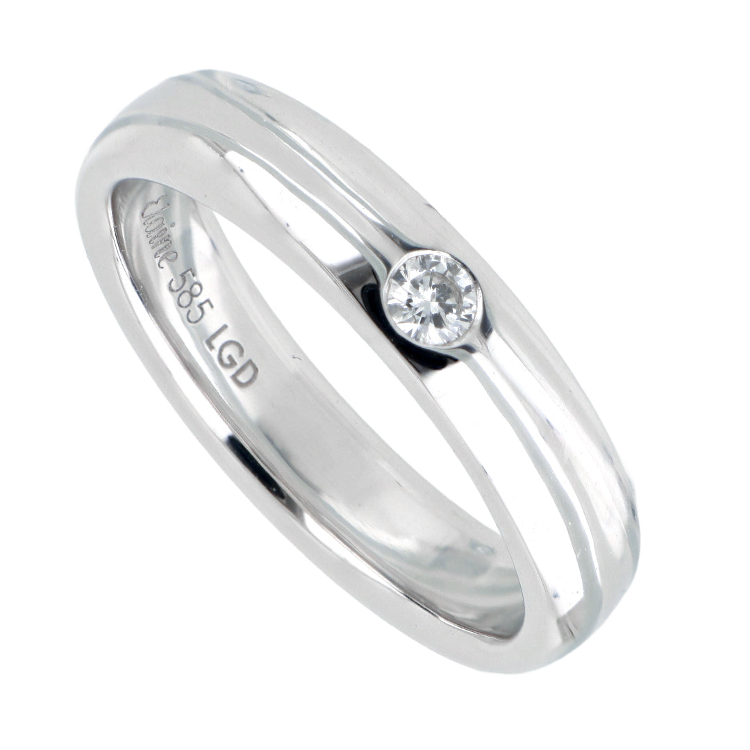 Argolla de Matrimonio con Diamante de Laboratorio de Oro Blanco 14k