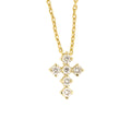 Dije Cruz Selene Chico de Oro Amarillo 14k con Diamantes de Laboratorio