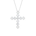 Dije Cruz Selene Mediano de Oro Blanco 14k con Diamantes de Laboratorio