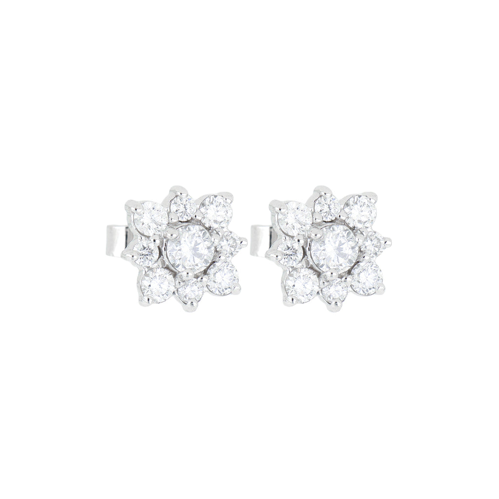 Broqueles Iris de Oro Blanco 14k con Diamantes de Laboratorio