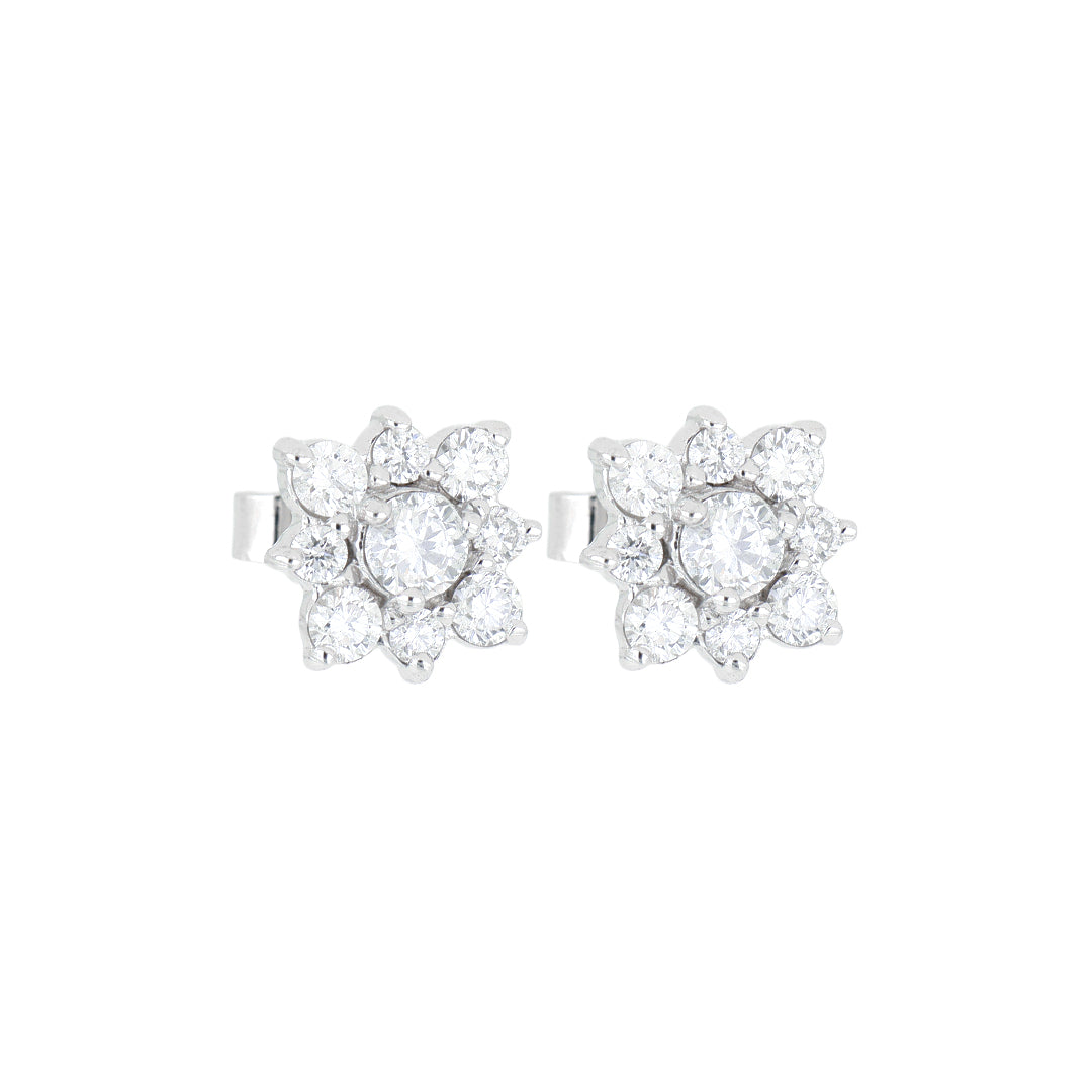 Broqueles Iris de Oro Blanco 14k con Diamantes de Laboratorio