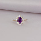 [ML-23733] Elaine Anillo Biselado Amatista Oval 1.56 cts Amatista (Oval) OR 14K