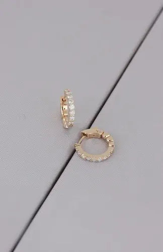 Arracadas Elaine Vault Mediana de Oro Rosa 14k con Diamantes de Laboratorio