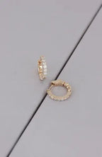 Arracadas Elaine Vault Mediana de Oro Rosa 14k con Diamantes de Laboratorio