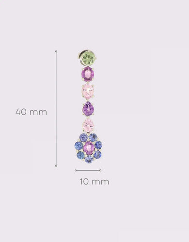 [ML-75274] Elaine Dije Colgantes Largos 6.62 cts Zafiro OB 14K