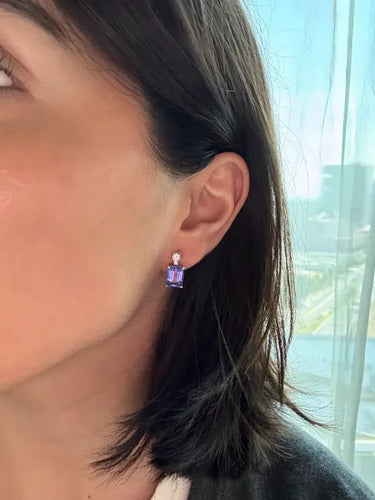 Aretes Tanzanita Diam Natural ¦ Premium · Quilataje superior