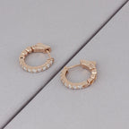 Arracadas Elaine Vault Mediana de Oro Rosa 14k con Diamantes de Laboratorio