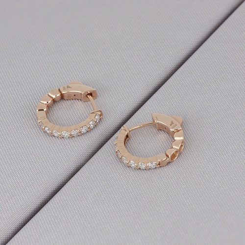 Arracadas Elaine Vault Mediana de Oro Rosa 14k con Diamantes de Laboratorio