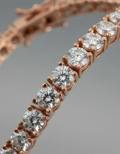 Pulsera Tennis Elaine Vault de Oro Rosa 14k con Diamantes de Laboratorio