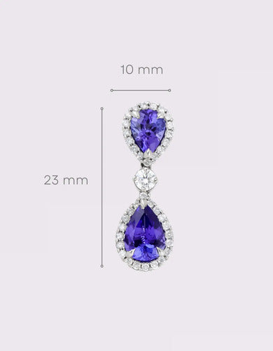 [ML-05980] Elaine Dije Biselado Tanzanita Gotas Encontradas Tanzanita OA 14K