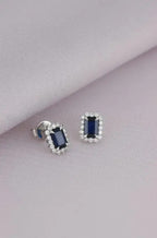 [ML-49652] Elaine Broqueles Biselado Zafiro Corte Esmeralda 2.89 cts Zafiro (Esmeralda) OA 14K