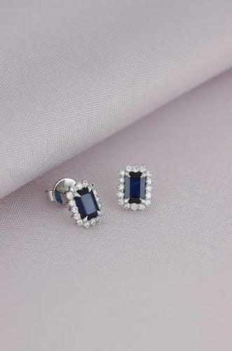 [ML-49652] Elaine Broqueles Biselado Zafiro Corte Esmeralda 2.89 cts Zafiro (Esmeralda) OA 14K