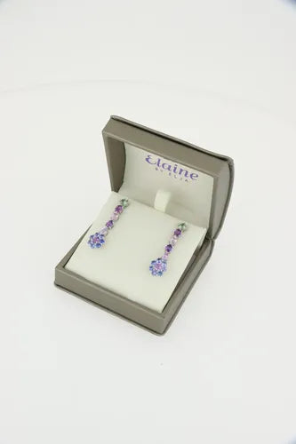 [ML-75274] Elaine Dije Colgantes Largos 6.62 cts Zafiro OB 14K