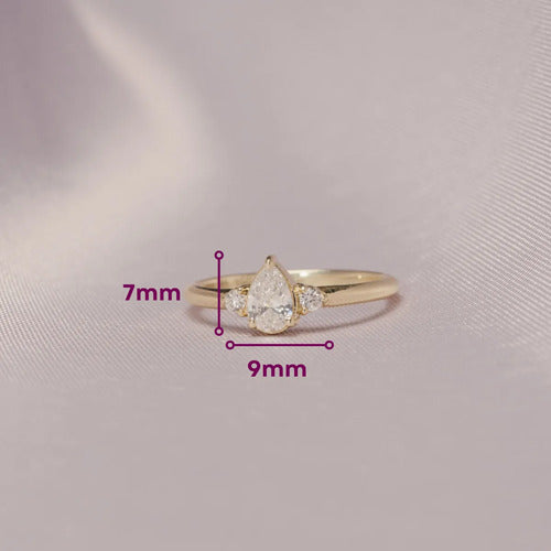 [EN-AN-GC-DL-OA-01] Elaine Anillo Goccia 0.38 cts OA 14K