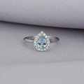 [ML-26279] Elaine Anillo Biselado Aguamarina Pera 0.72 cts Aguamarina (Pera) OB 14K