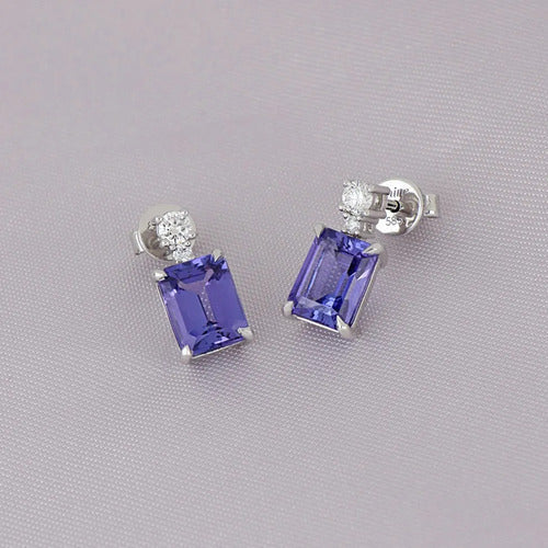 Aretes Tanzanita Diam Natural ¦ Premium · Quilataje superior