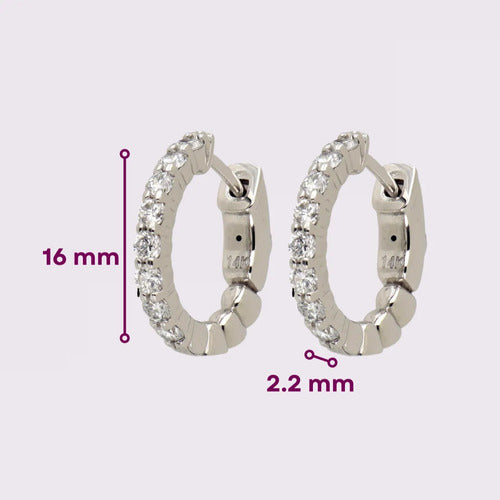 Arracadas Elaine Vault Mediana de Oro Rosa 14k con Diamantes de Laboratorio