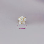 Broqueles Flor Mar de Oro Amarillo 14k con Diamantes de Laboratorio