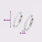 Arracadas Elaine Vault Mediana de Oro Blanco 14k con 0.90 cts de Diamantes de Laboratorio