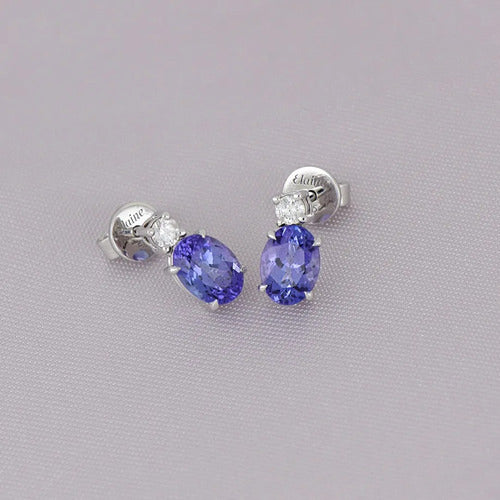 Aretes Tanzanita Diam Natural ¦ Standard