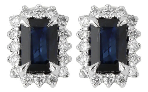 [ML-49652] Elaine Broqueles Biselado Zafiro Corte Esmeralda 2.89 cts Zafiro (Esmeralda) OA 14K