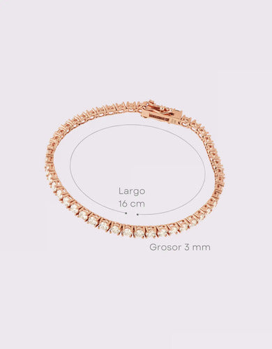 Pulsera Tennis Elaine Vault de Oro Rosa 14k con Diamantes de Laboratorio