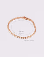 Pulsera Tennis Elaine Vault de Oro Rosa 14k con Diamantes de Laboratorio