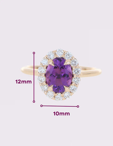 [ML-23733] Elaine Anillo Biselado Amatista Oval 1.56 cts Amatista (Oval) OR 14K