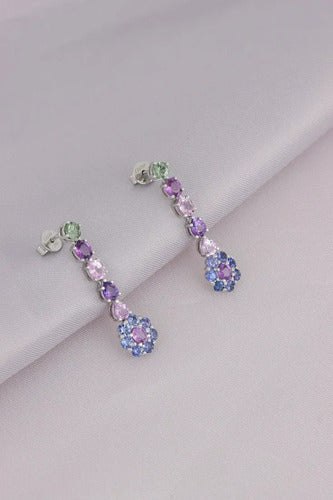 [ML-75274] Elaine Dije Colgantes Largos 6.62 cts Zafiro OB 14K