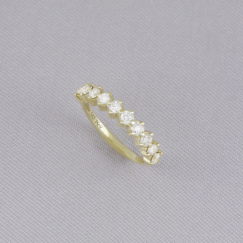 Churumbela Elaine Mediana de Oro Amarillo 14k con Diamantes de Laboratorio