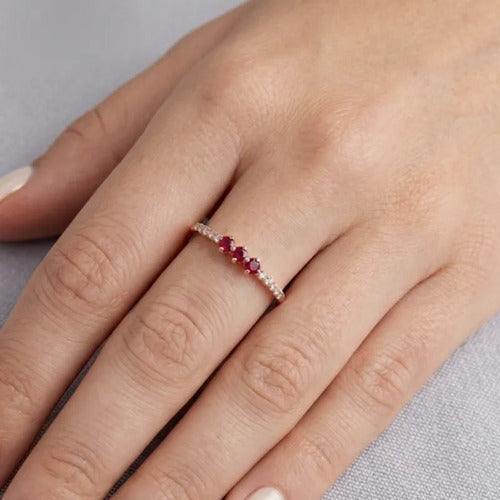 Anillo Felicia ¦ Rubíes · Oro Rosa