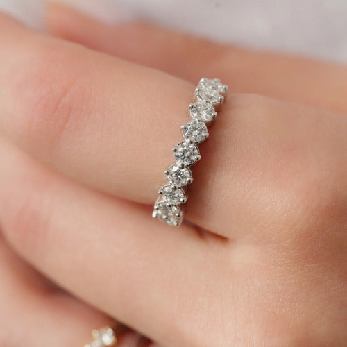 Churumbela Elaine Grande de Oro Blanco 14k con Diamantes de Laboratorio